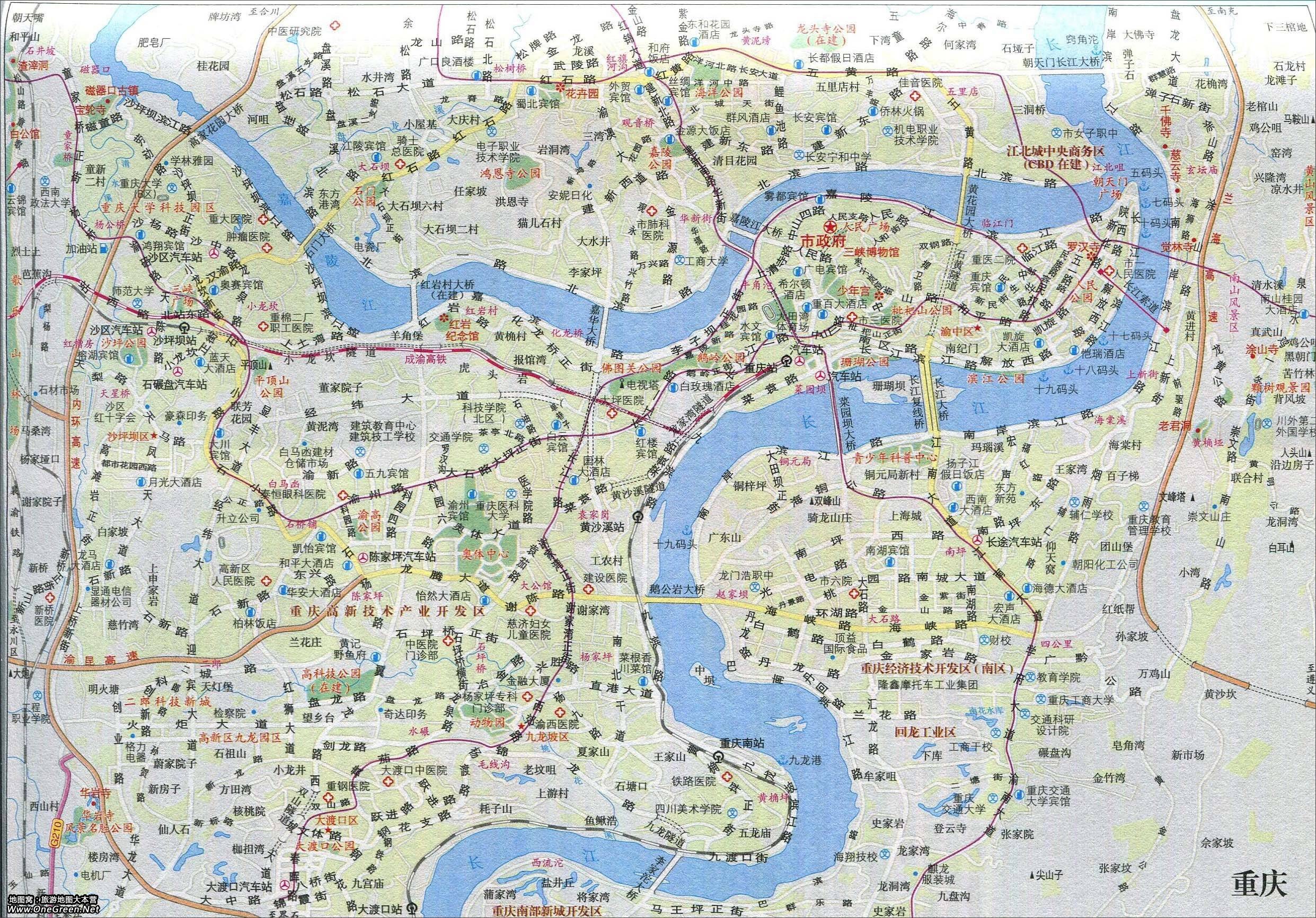 重庆旅游交通地图