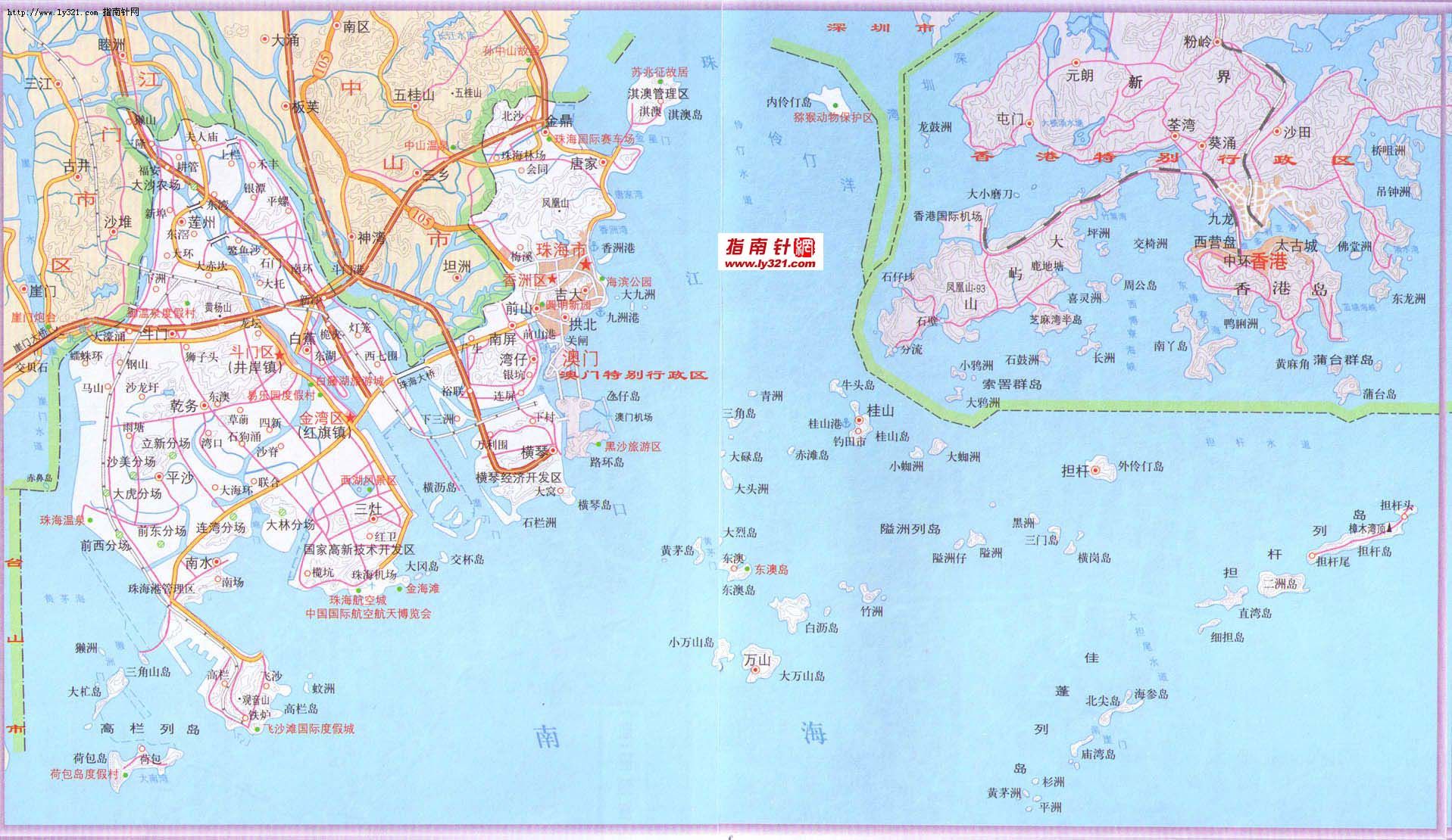 珠海政区地图_珠海市地图查询图片