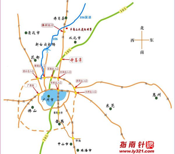 广东清远市羊角山水度假森林交通位置地图_清