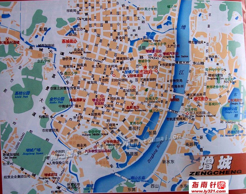 广州增城市区地图_广州市旅游景点地图查询
