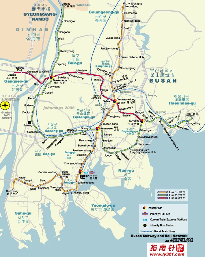 韩国釜山地铁地图图片
