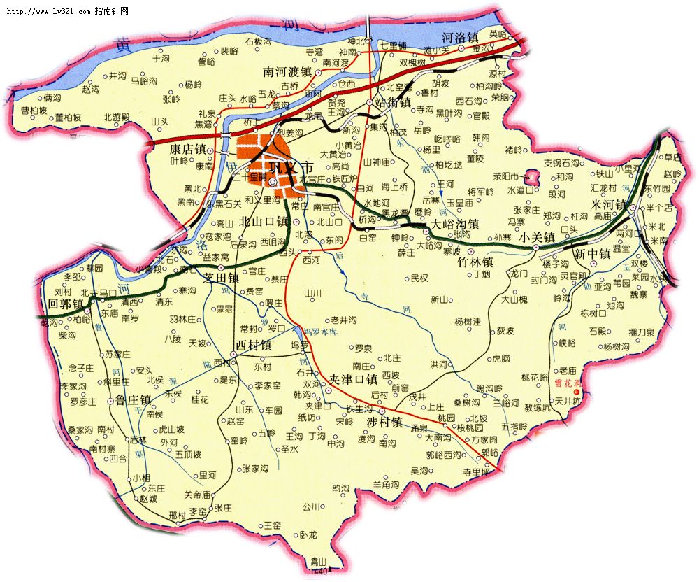 河南郑州巩义市地图图片