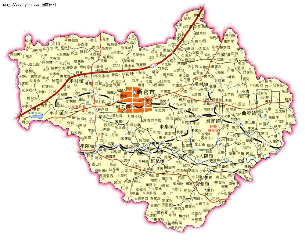 河南郑州新密市地图