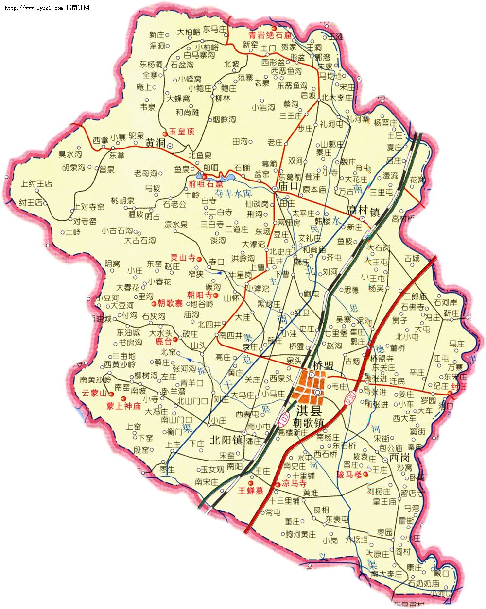 河南鹤壁淇县地图_鹤壁市旅游景点地图查询