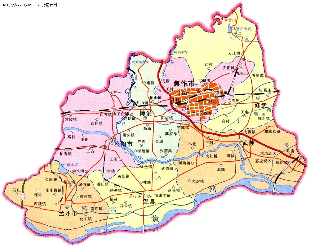 焦作政区地图