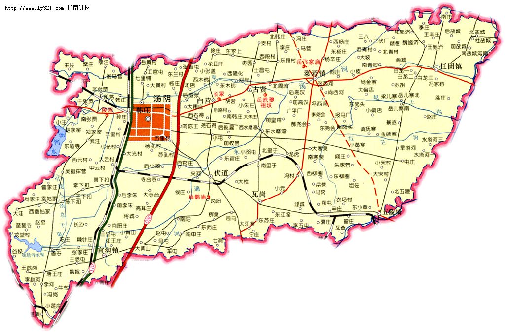 河南安阳汤阴县地图_安阳市旅游景点地图查询