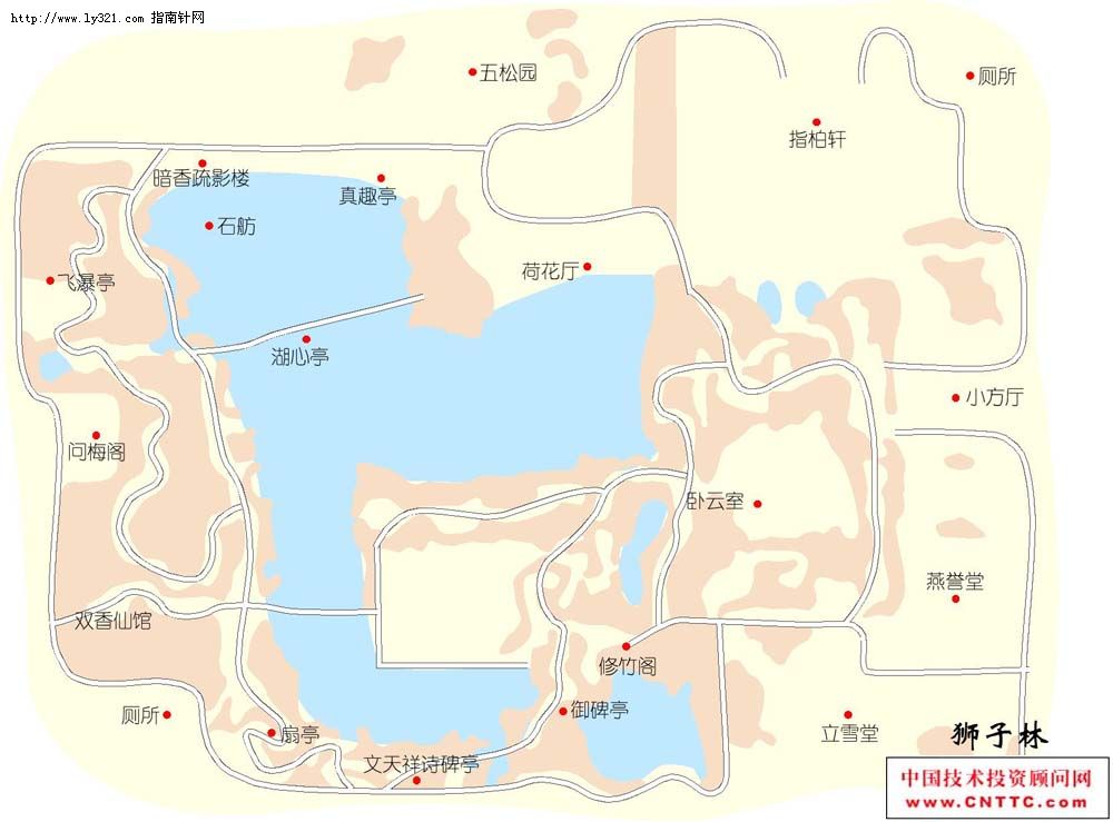 江苏苏州狮子林旅游地图_苏州市旅游景点地图查询