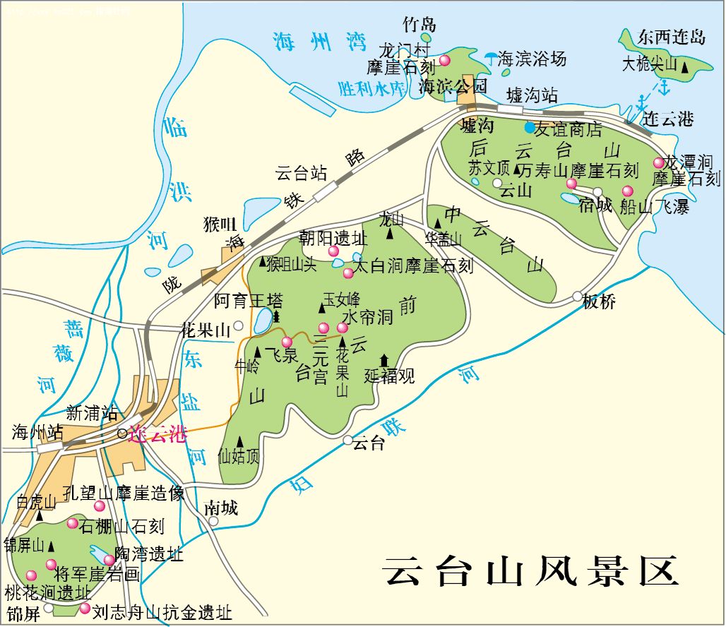 云台山风景区_江苏其他旅游景点地图查询