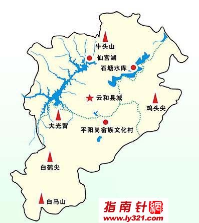 浙江丽水云和县景点分布图图片