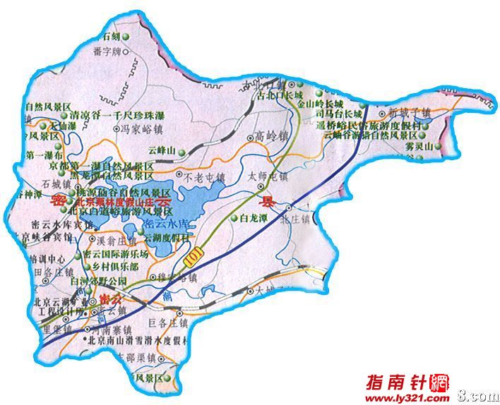 北京密云地图_北京旅游景点地图查询