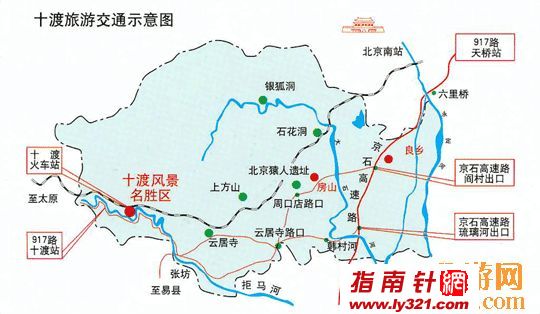 北京十渡旅游交通图