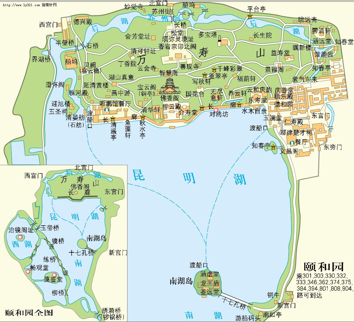 颐和园地图_北京旅游景点地图查询