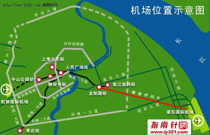 上海浦东机场地理位置图_上海旅游景点地图查询