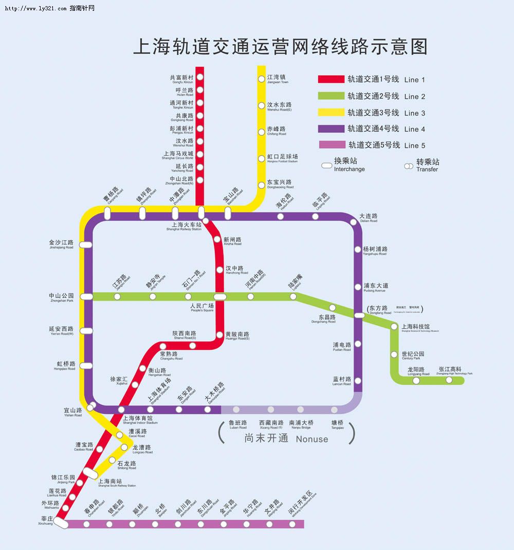 上海地铁轻轨线路地图