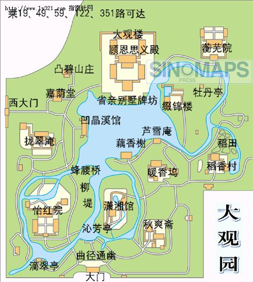 北京大观园地图_北京旅游景点地图查询
