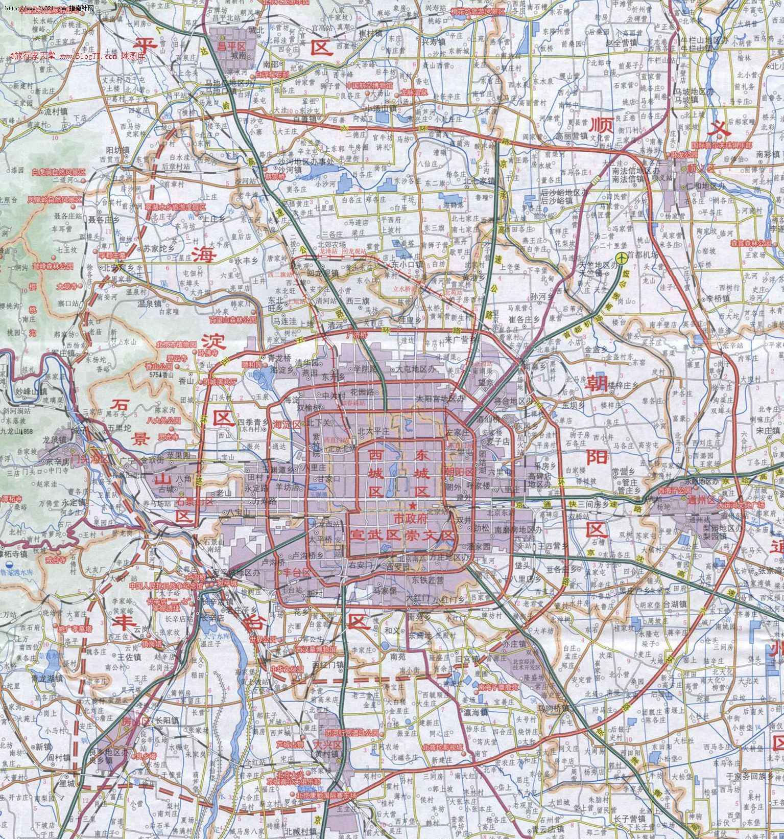 北京市区五环地图_北京地图查询