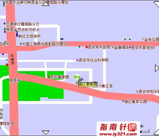 陕西曲江春晓园_西安市旅游景点地图查询