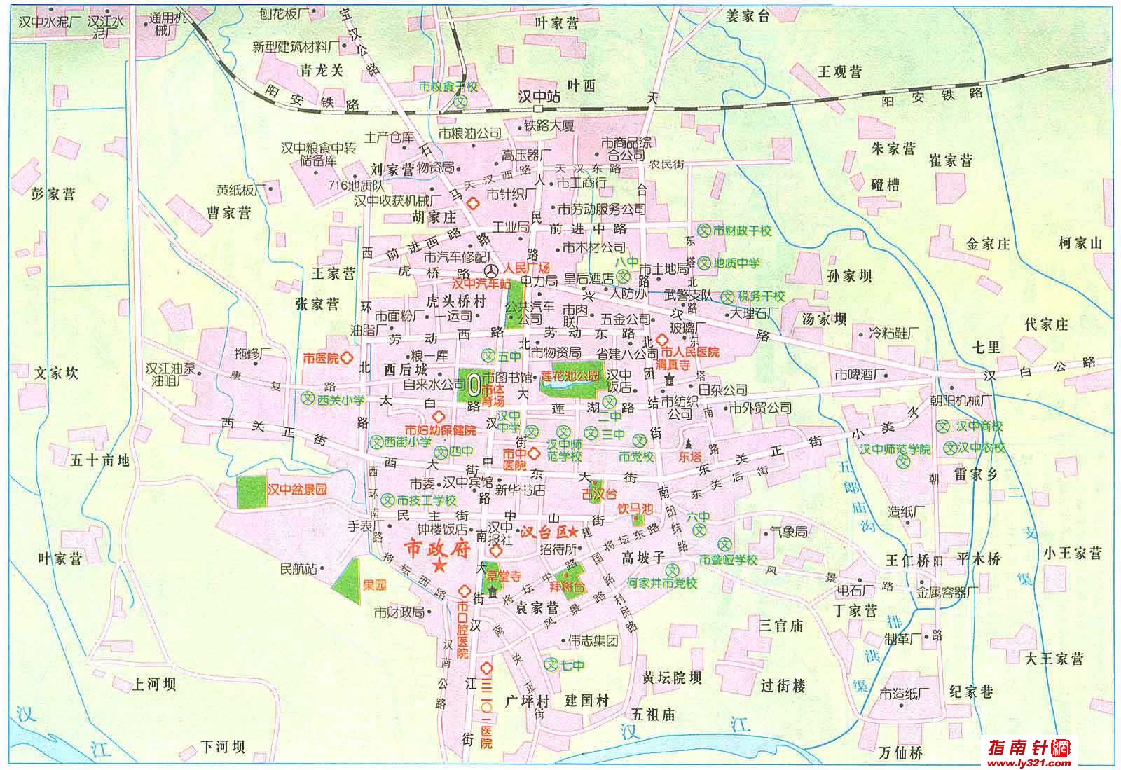 陕西汉中市交通地图