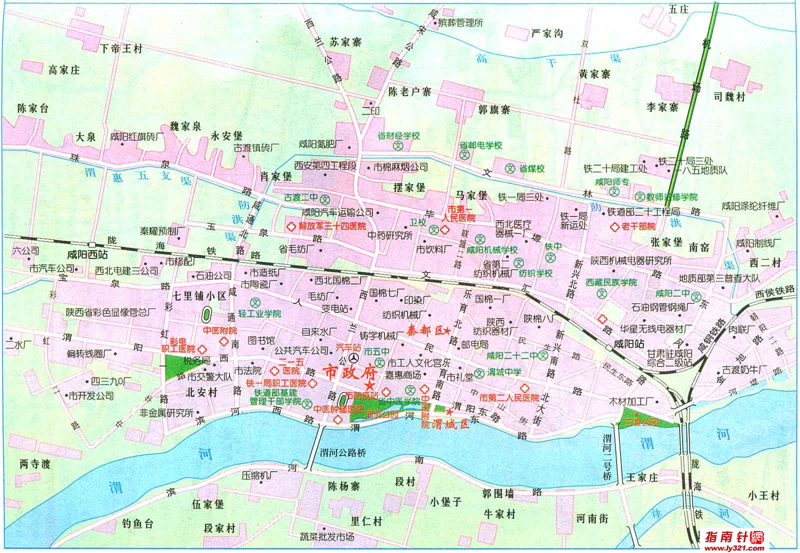 陕西咸阳市交通地图_咸阳地图库