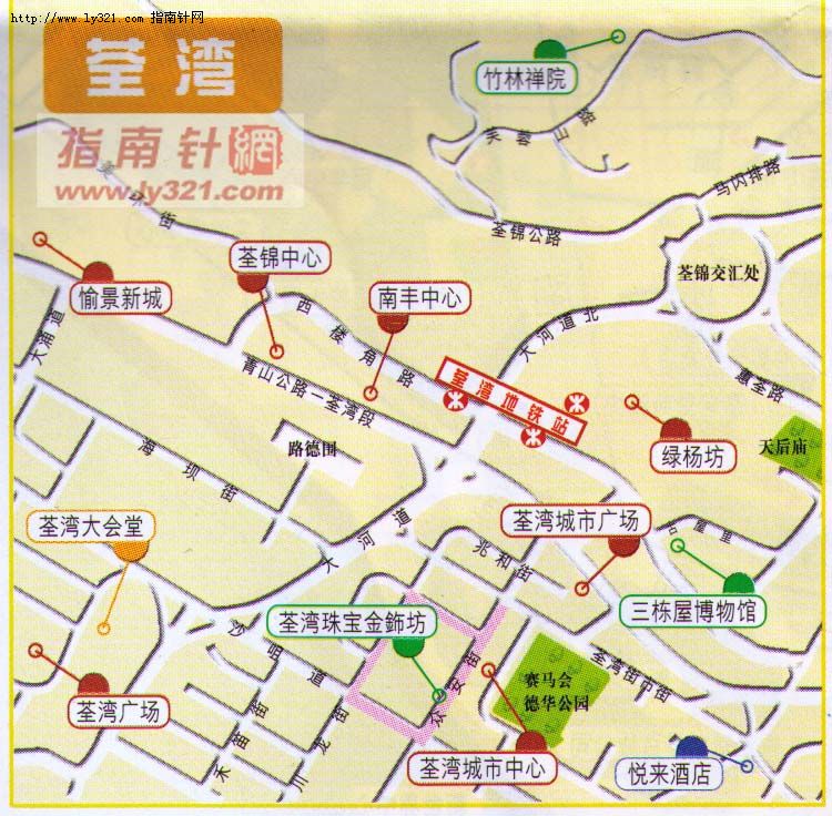香港荃湾地图_香港旅游景点地图查询