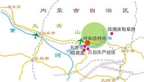 地图窝 中国地图 内蒙古 呼和浩特 >> 呼和浩特位置图图片