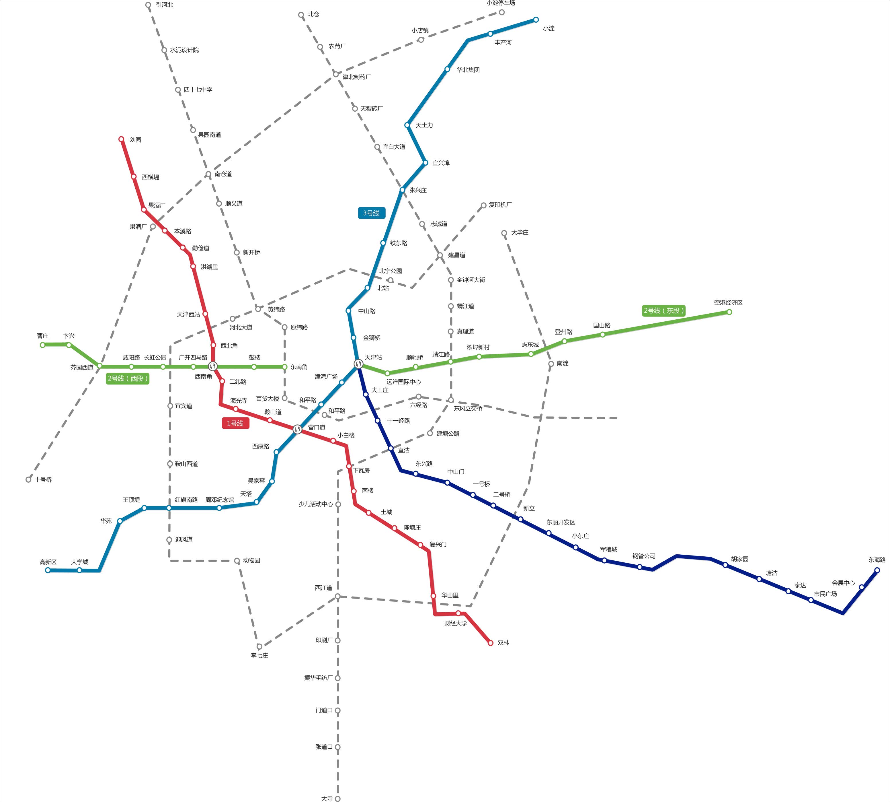 天津地铁线路图(高清)