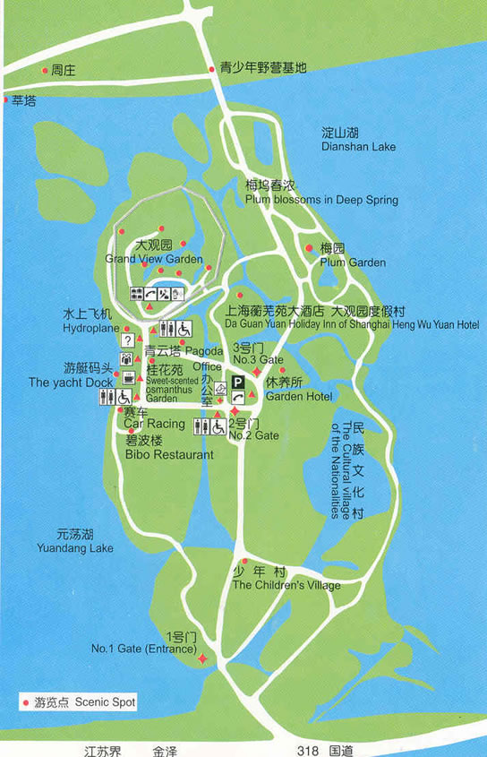 上海大观园旅游线路图