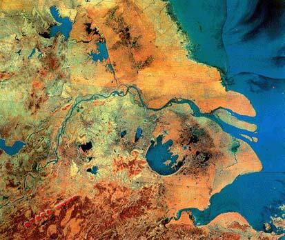 长江三角洲卫星照片