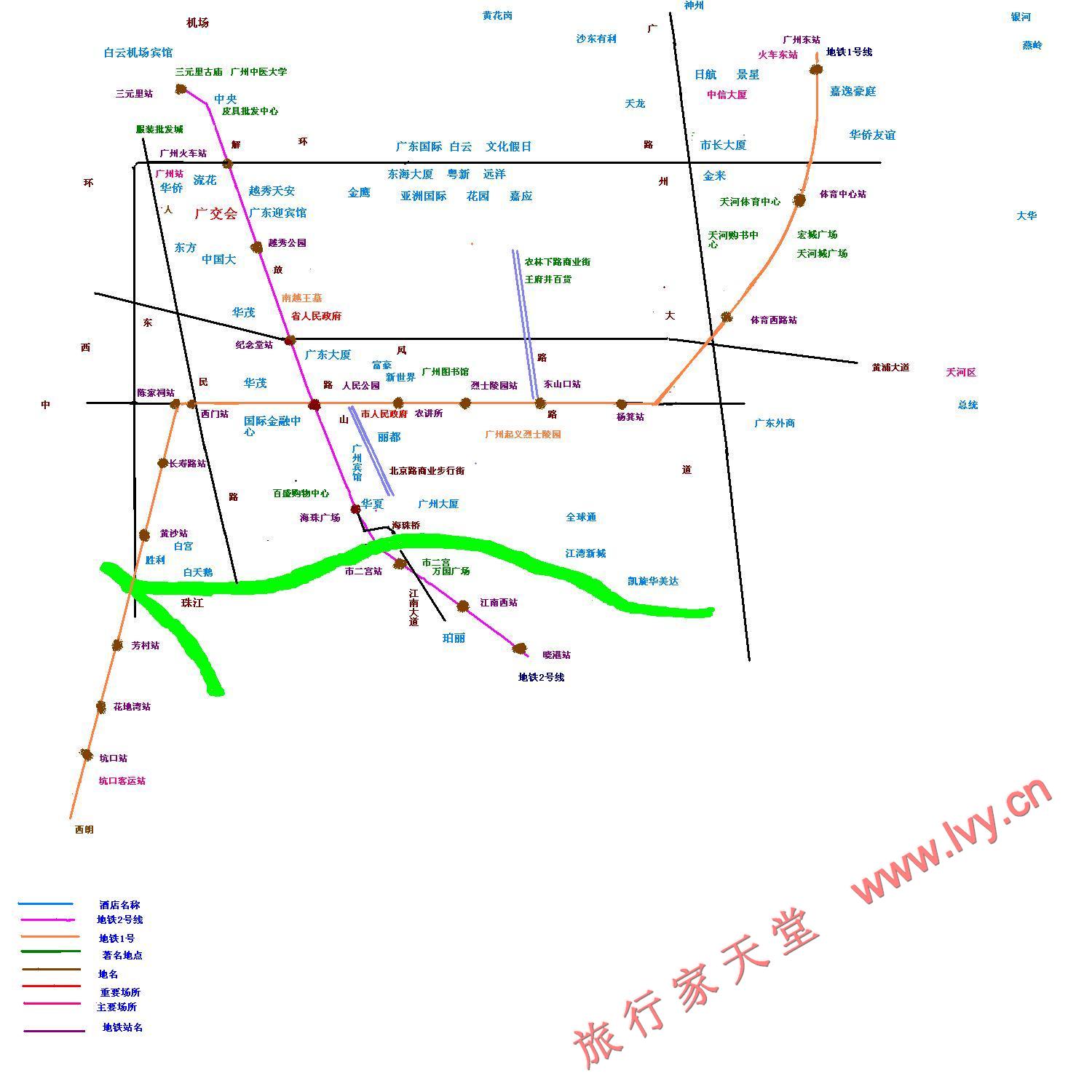 广州地铁分布地图_广州市地图查询