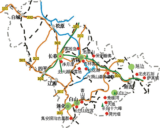 吉林旅游地图