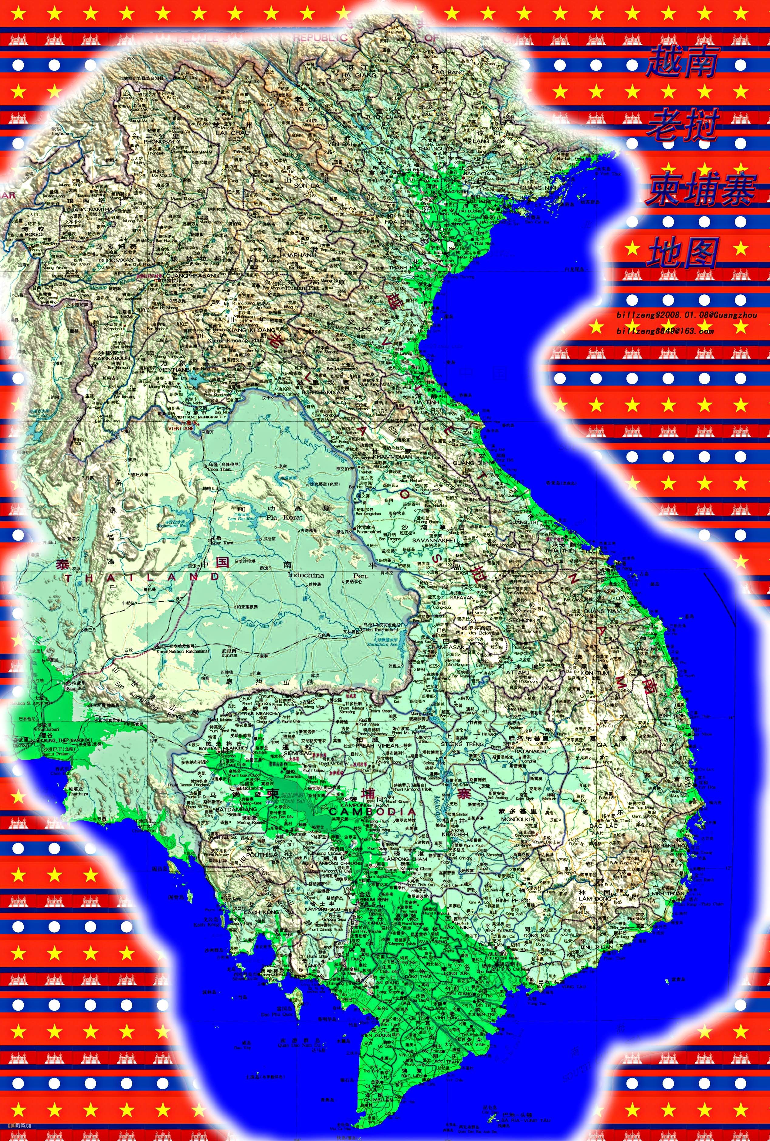 柬埔寨地图中文版全图图片