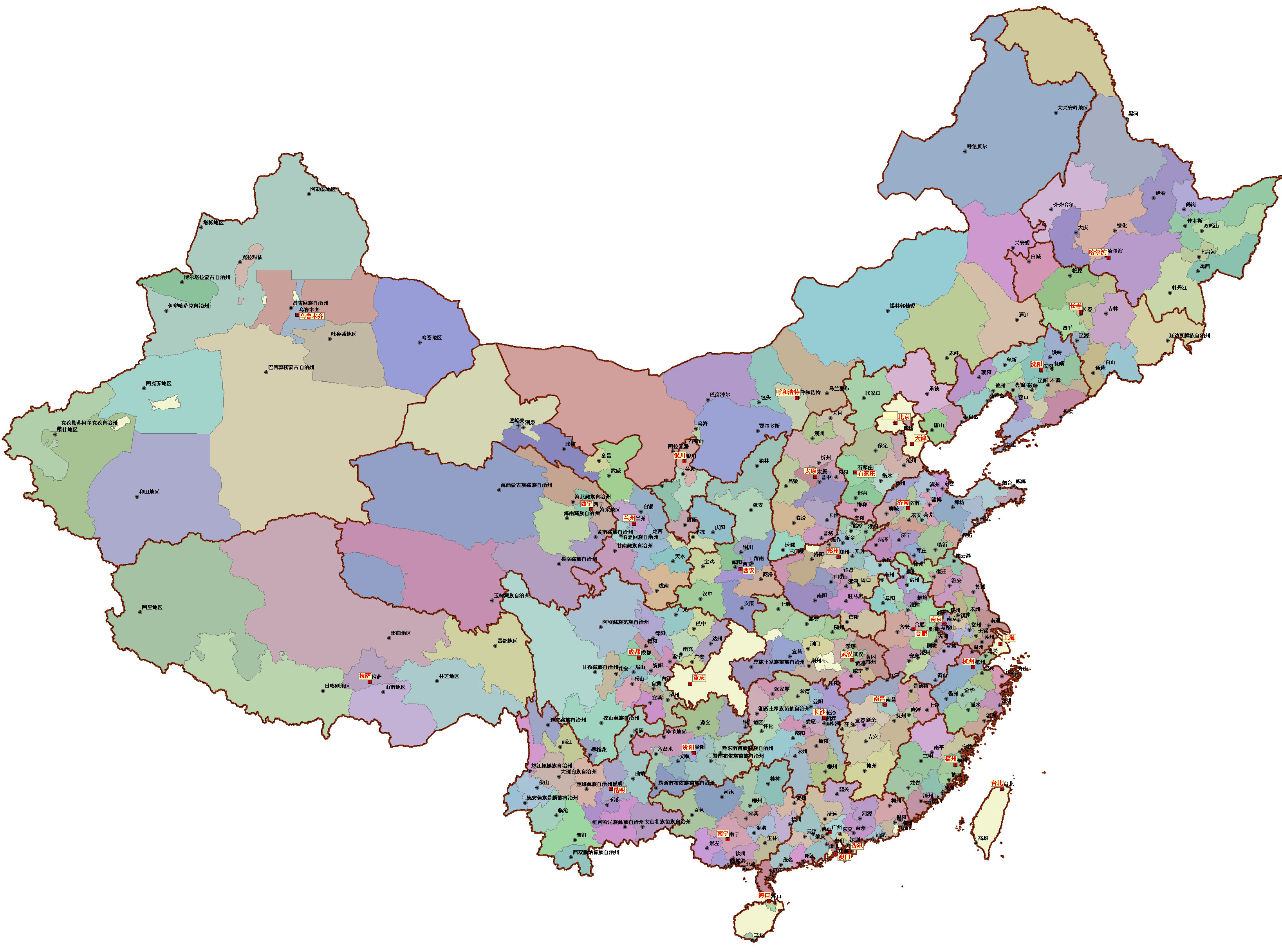 中国省份地图高清版全图