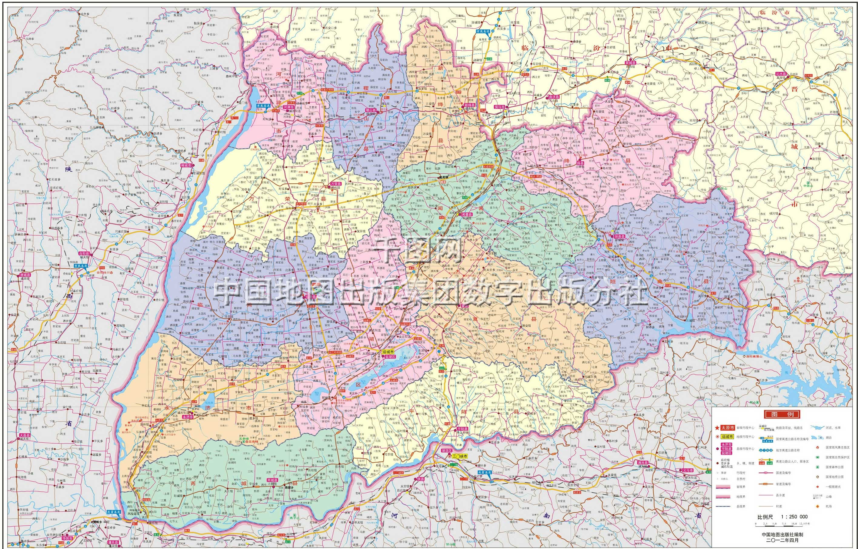 山西省运城市地图 山西省运城地图全图 山西省运城图片