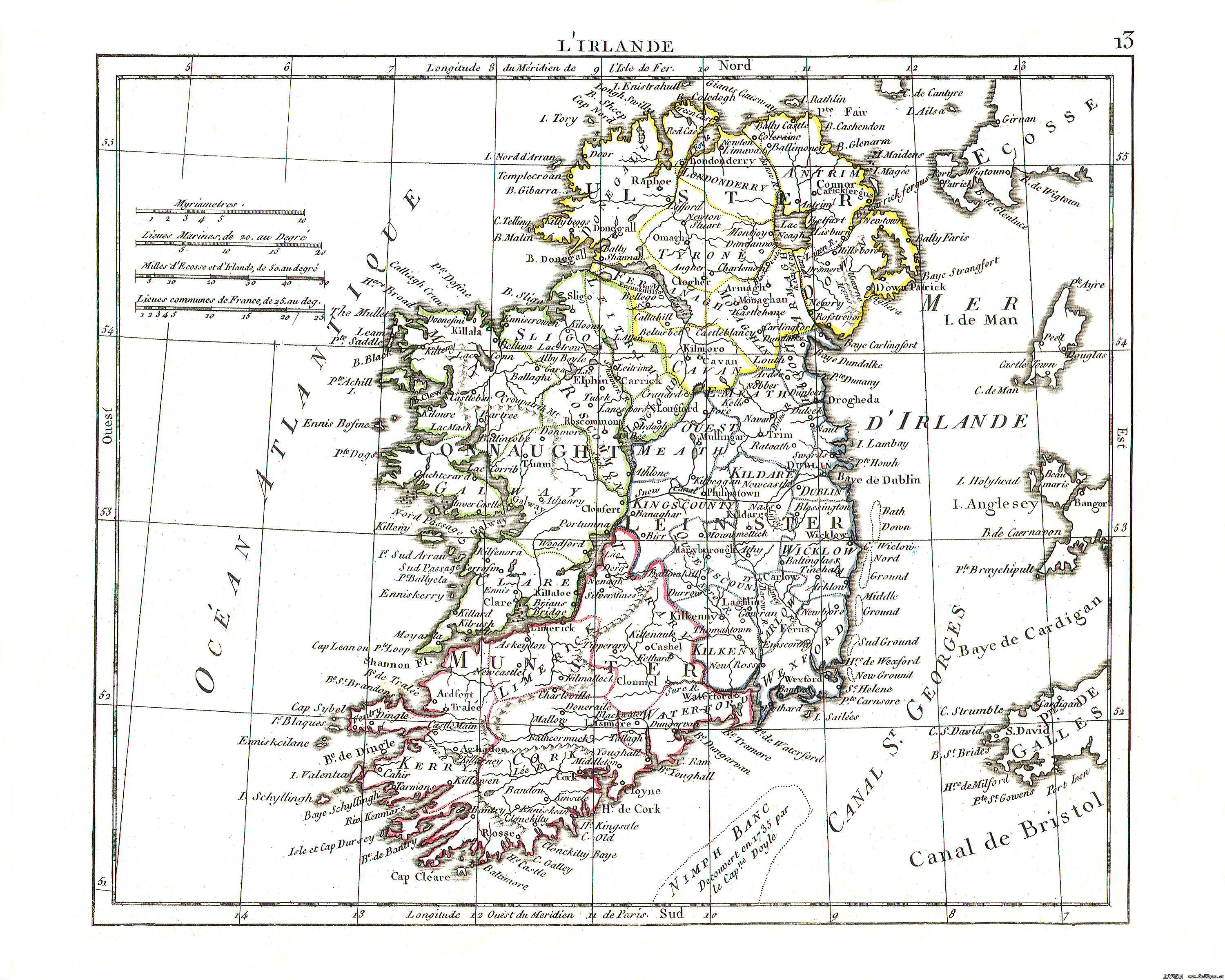 爱尔兰地图英文版