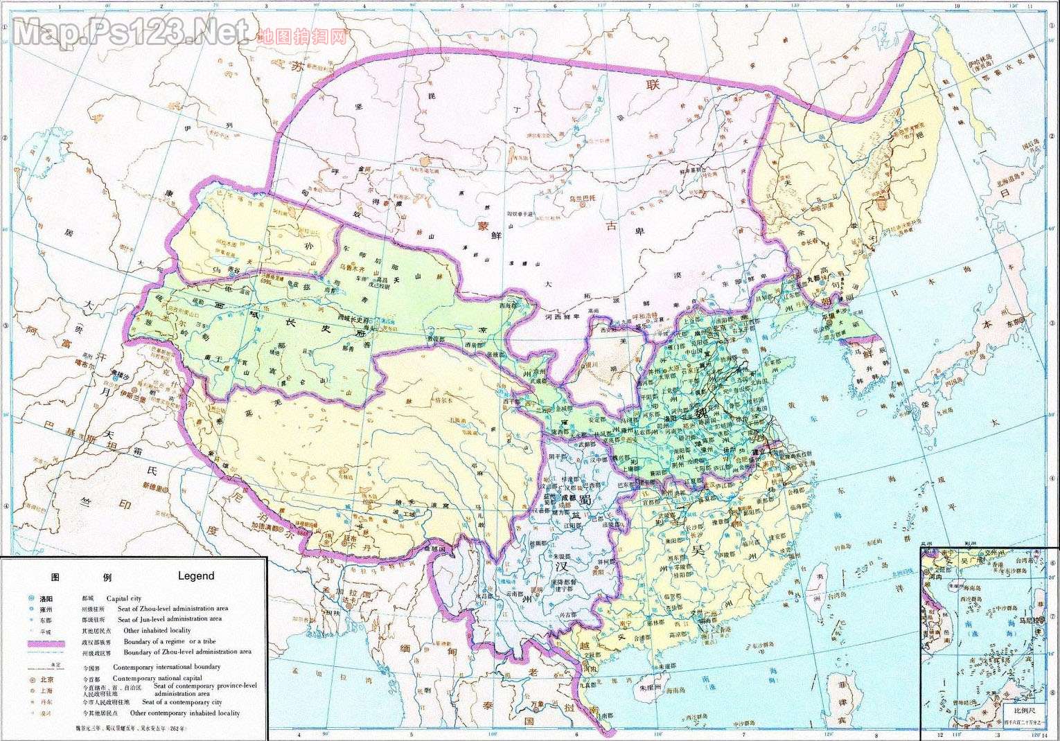 历史地图:三国时期全图