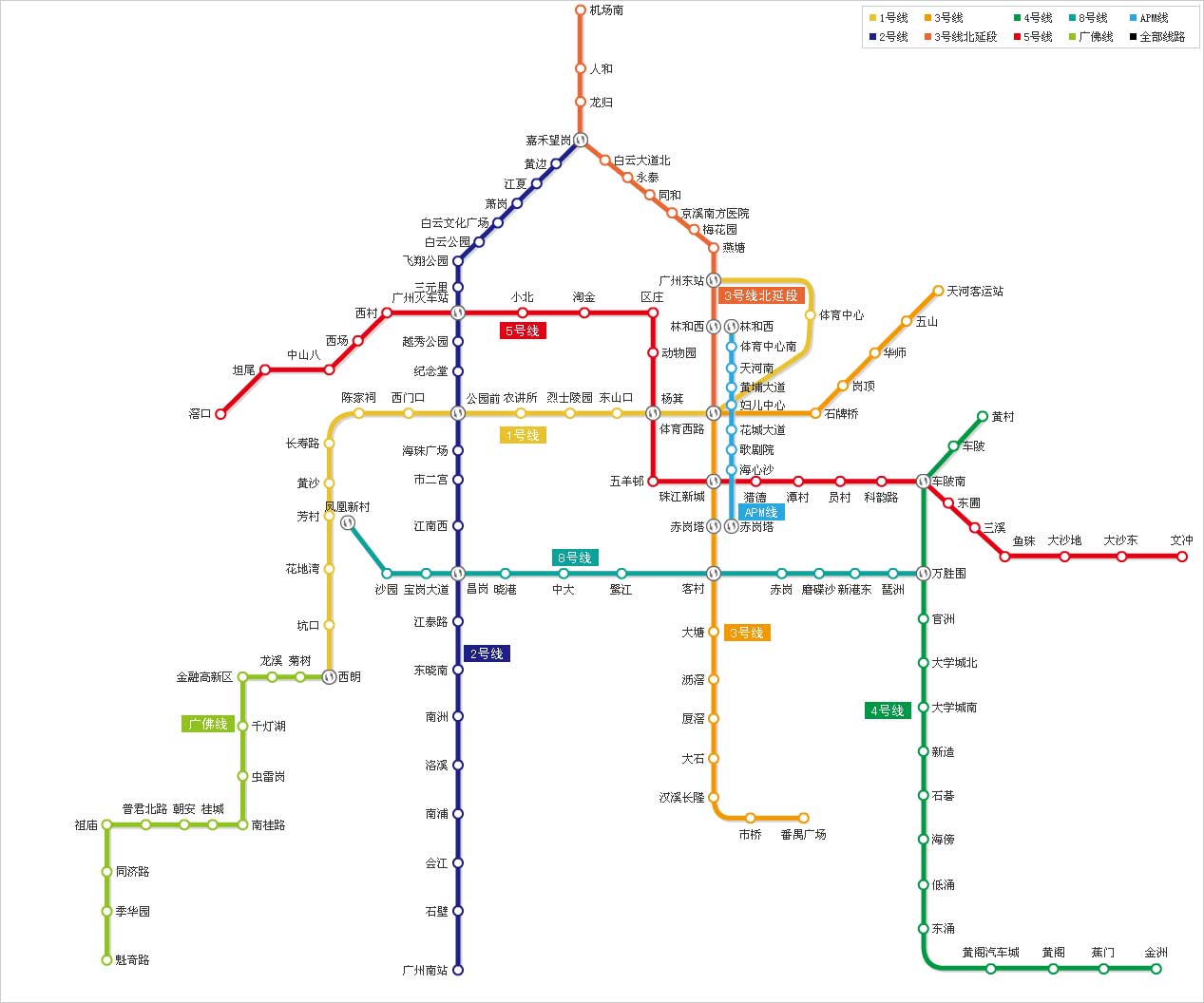 广州地铁线路图新版