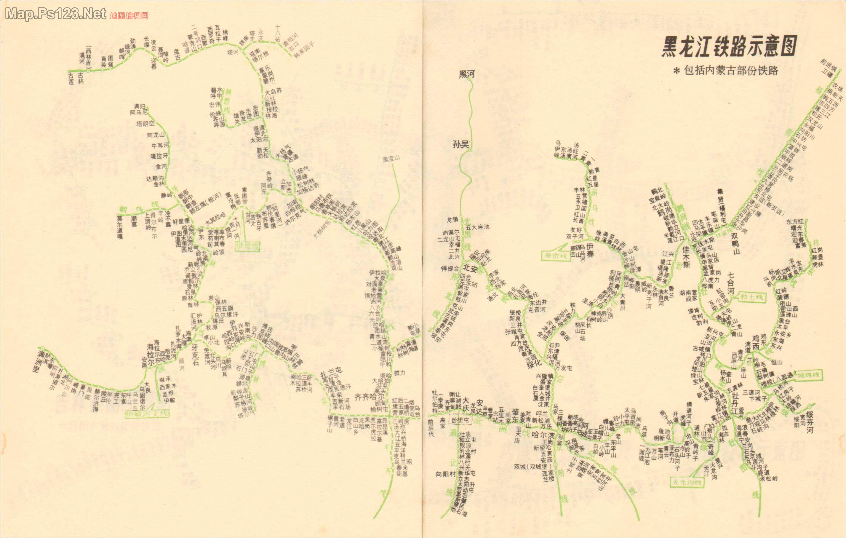 黑龙江铁路线路图