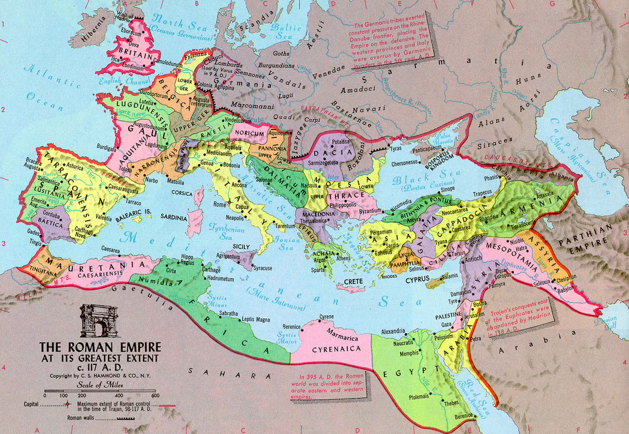 117年的罗马行省图