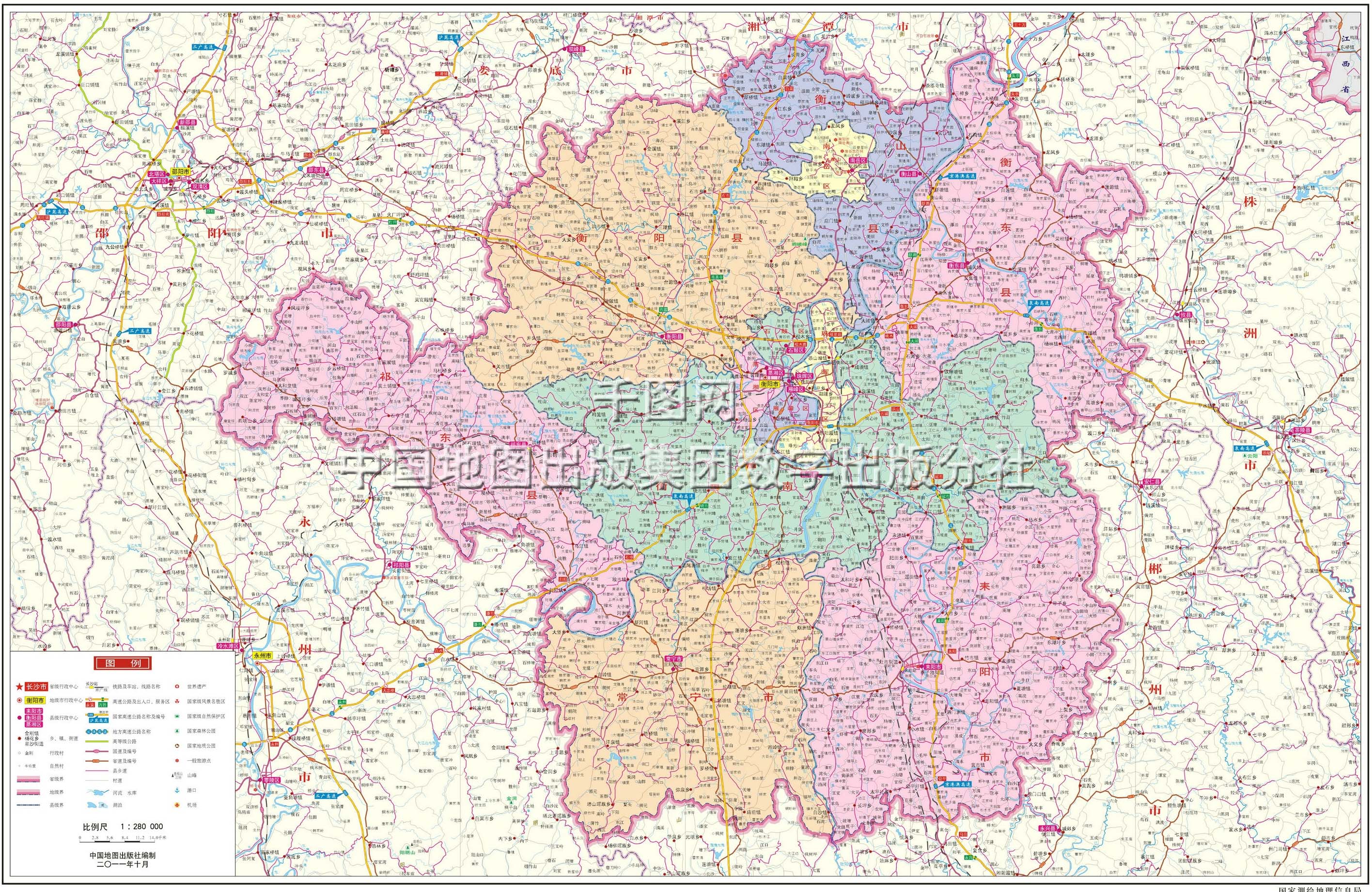 衡阳市地图全图; 从赣州市到衡阳市; 