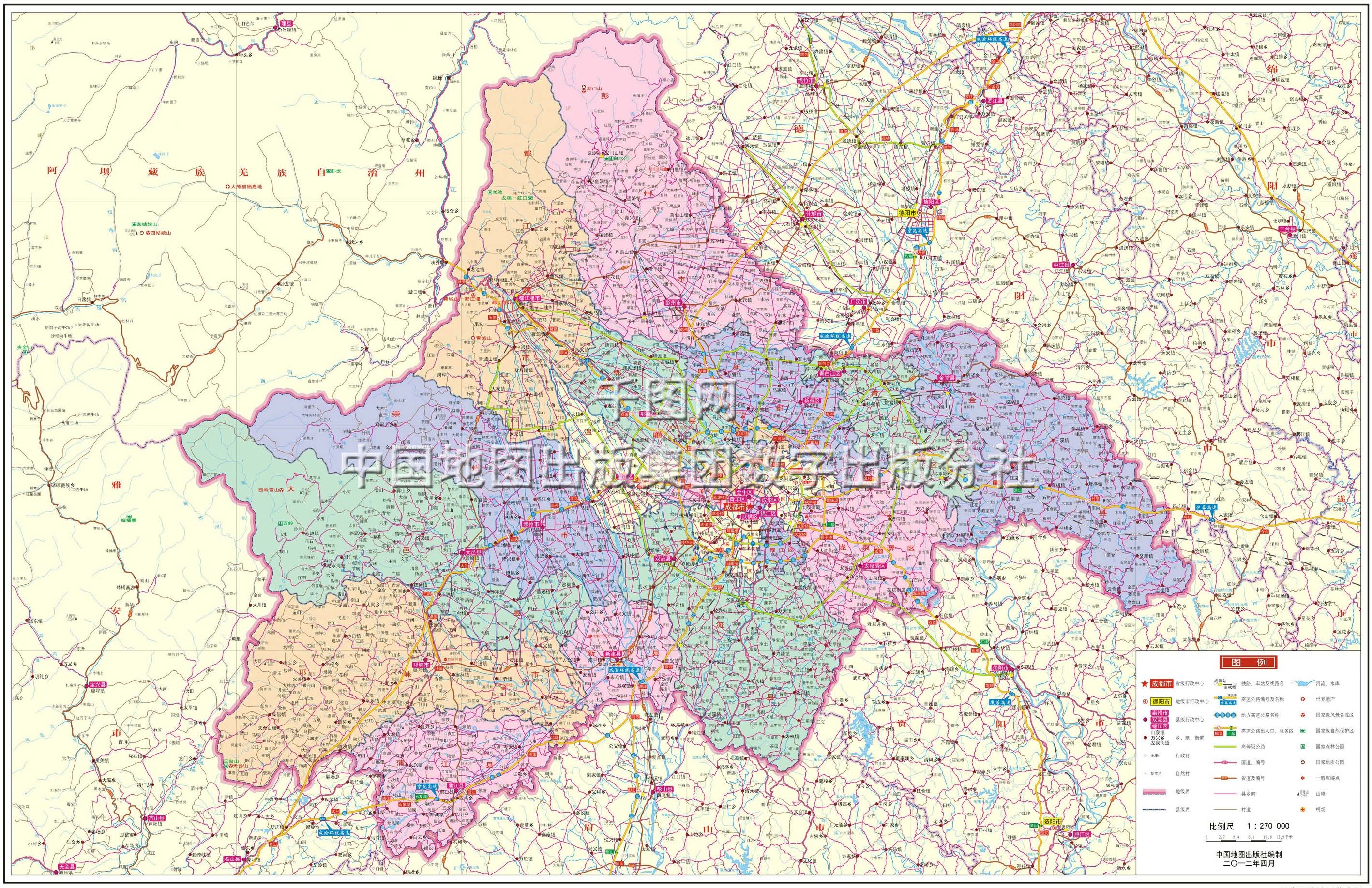 成都市地图高清版图片