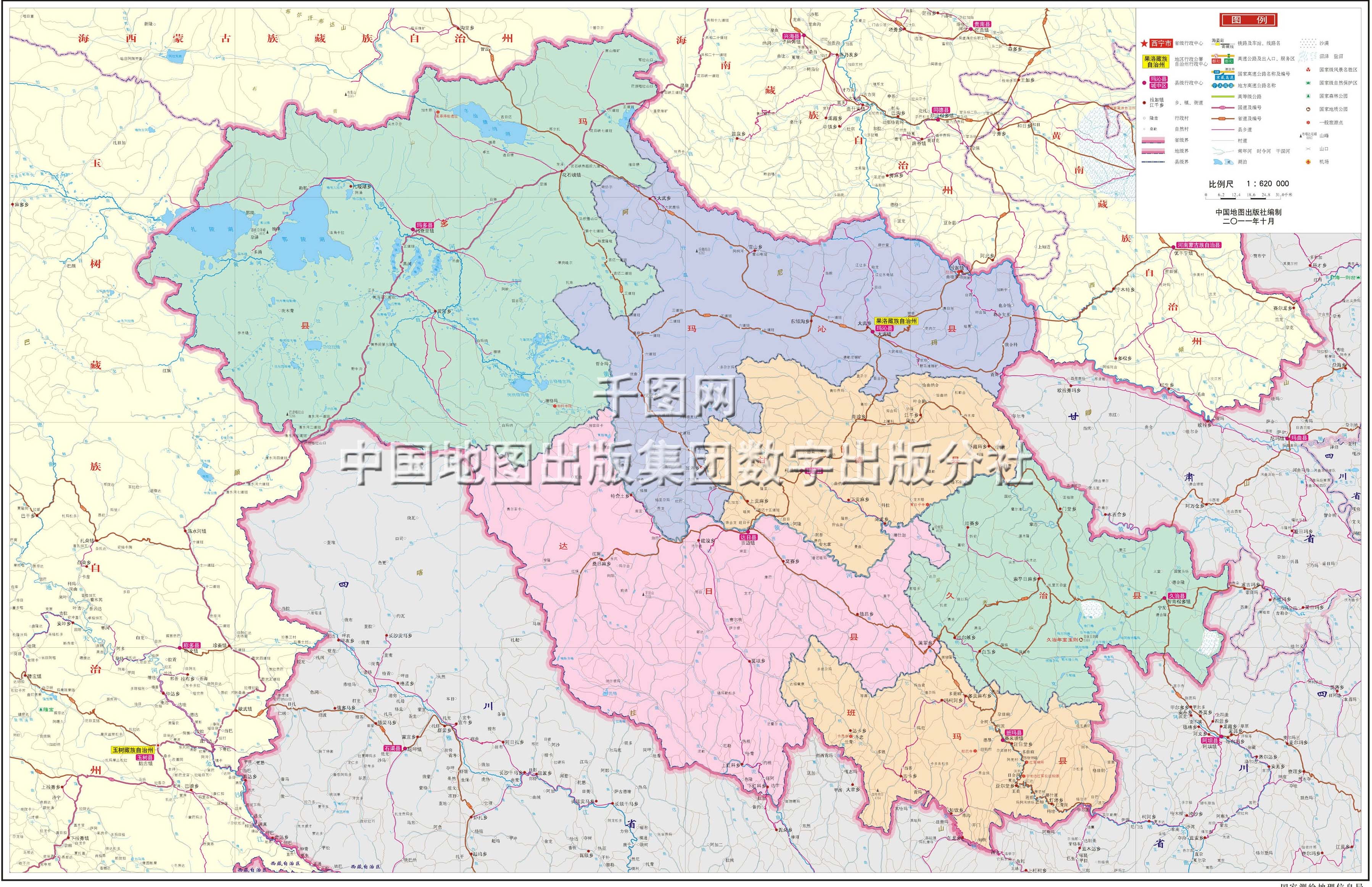 果洛藏族自治州地图高清版图片