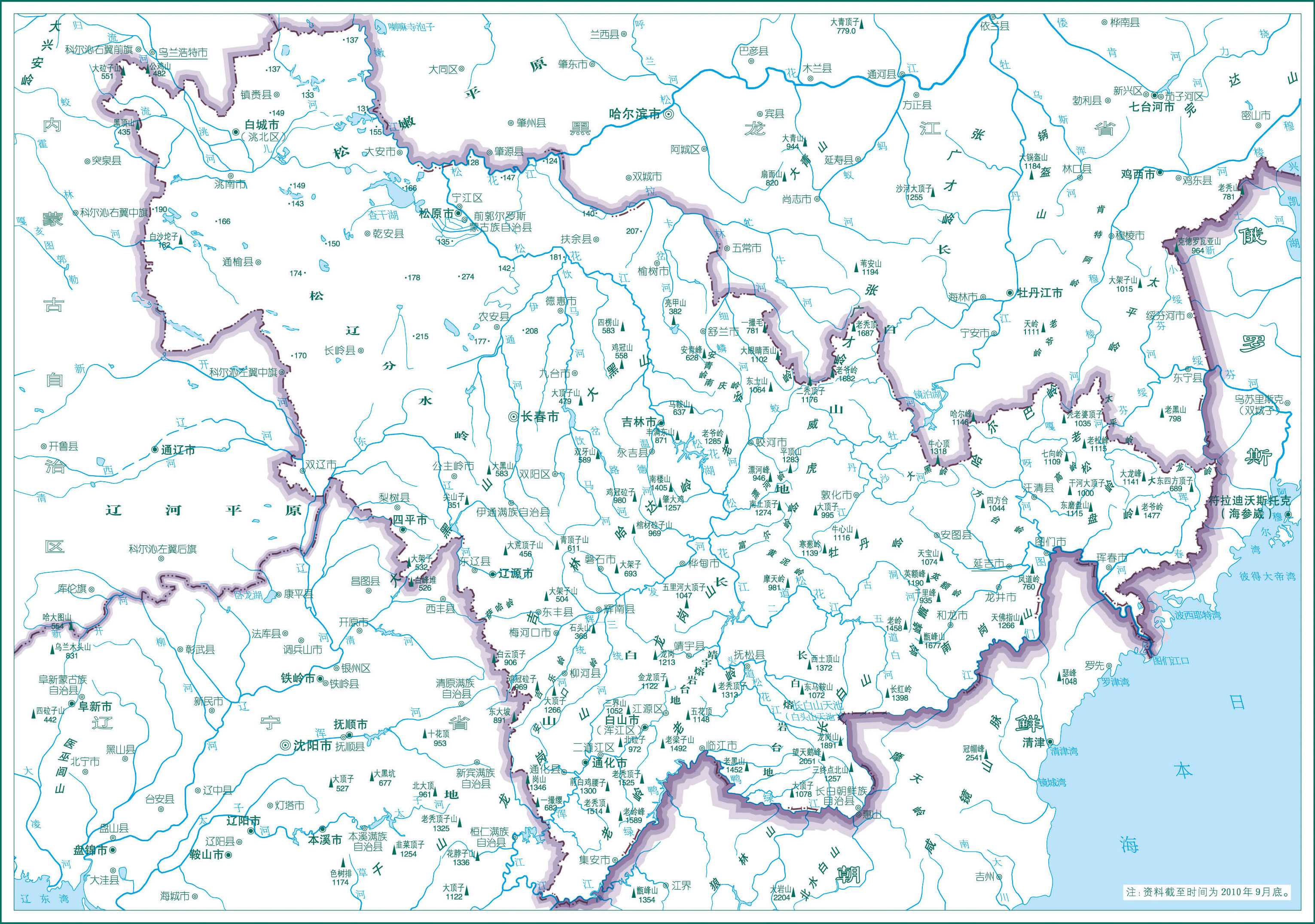 吉林地图自然地理版图片
