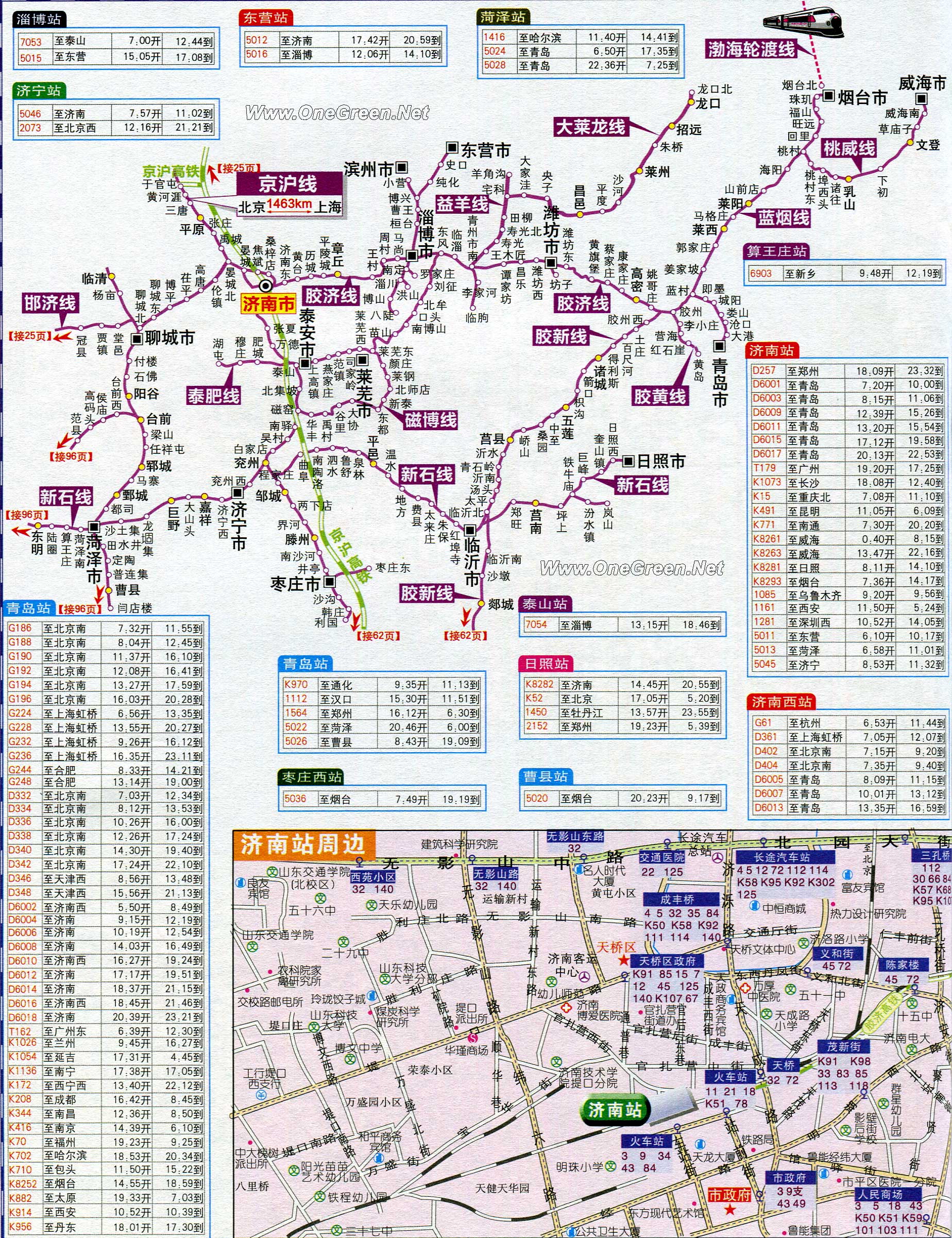 山东省铁路交通地图