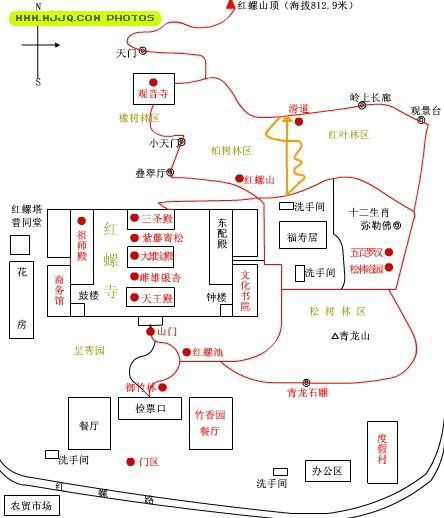 红螺寺位于北京怀柔县城北4公里的红螺山南麓.图片