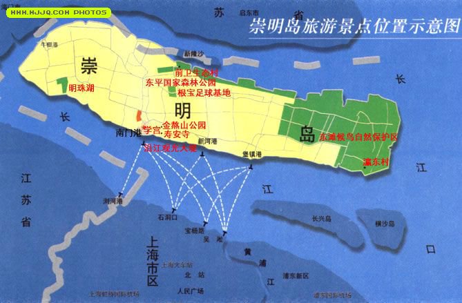 崇明岛旅游地图