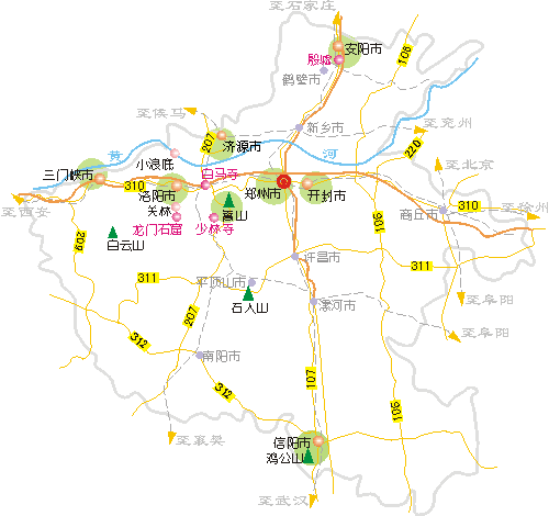 河南旅游地图图片
