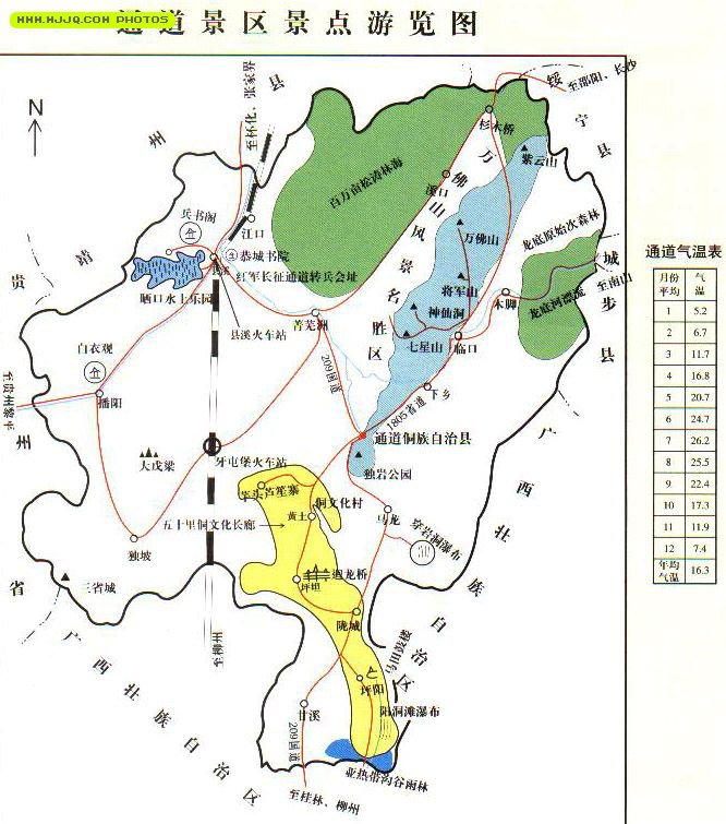 通道县旅游地图图片