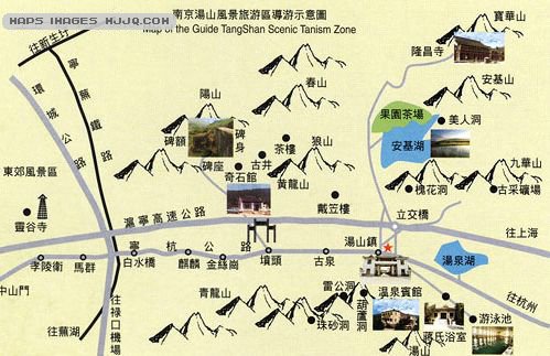 汤山风景区导游图_江苏旅游地图库图片