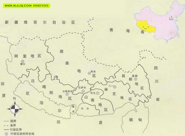 西藏自治区政区示意图_西藏地图查询