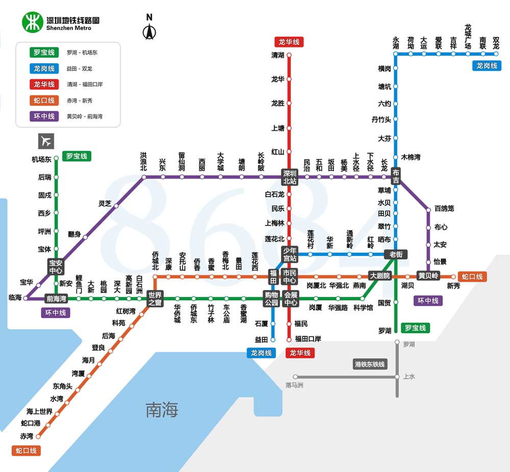 深圳地铁线路地图(新版)